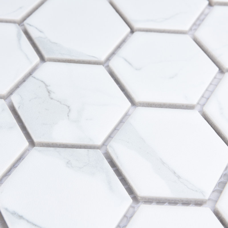 Carrione 2" Hex 11-1/8" x 12-5/8" Porcelain Mosaic Tile