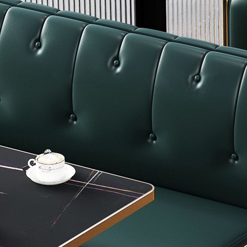 Banc rembourré en similicuir Modern Light Luxury, Vert foncé