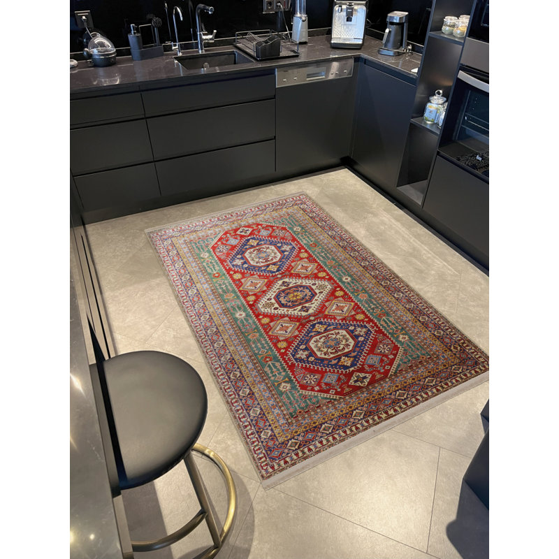 Tapis rectangulaire Wallas, Tapis de couloir 4 pi x 8 pi 3 po