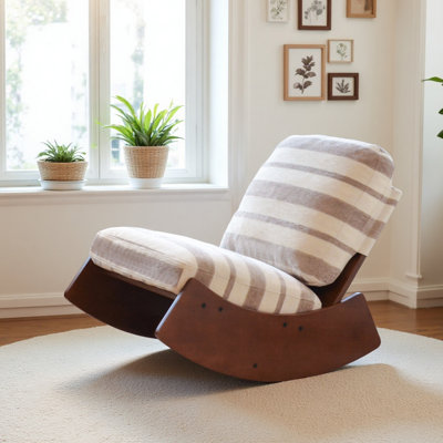 Chaise berçante confortable, fauteuil oscillant rembourré de haute qualité, structure en bois massif, parfaite pour les réglages multiples de la chaise de lecture pour la chambre à coucher