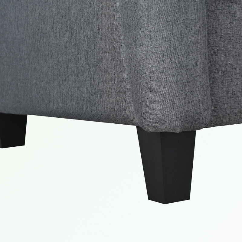 Canapé 3 pièces rembourré avec dossier capitonné, Gris