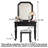 35.43"French-style small solid wood dressing table with mirror