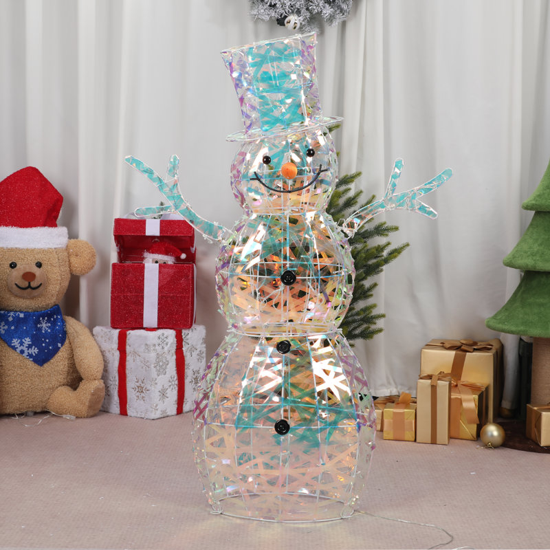Décoration de Noël bonhomme de neige illuminé 4 pi