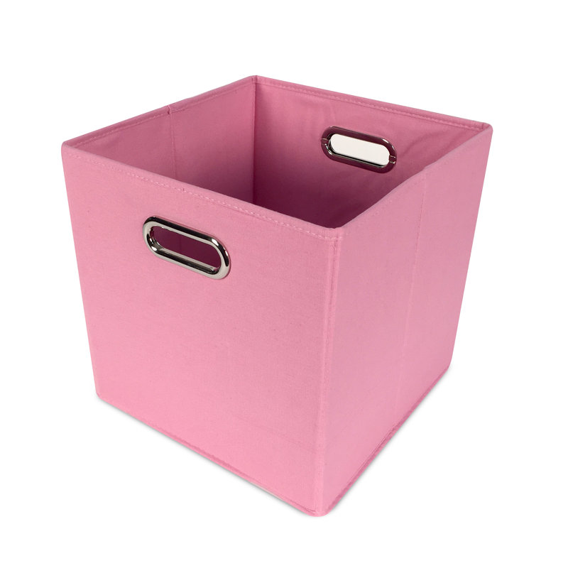 John Louis Home Canvas Cube Storage Bin, Pink