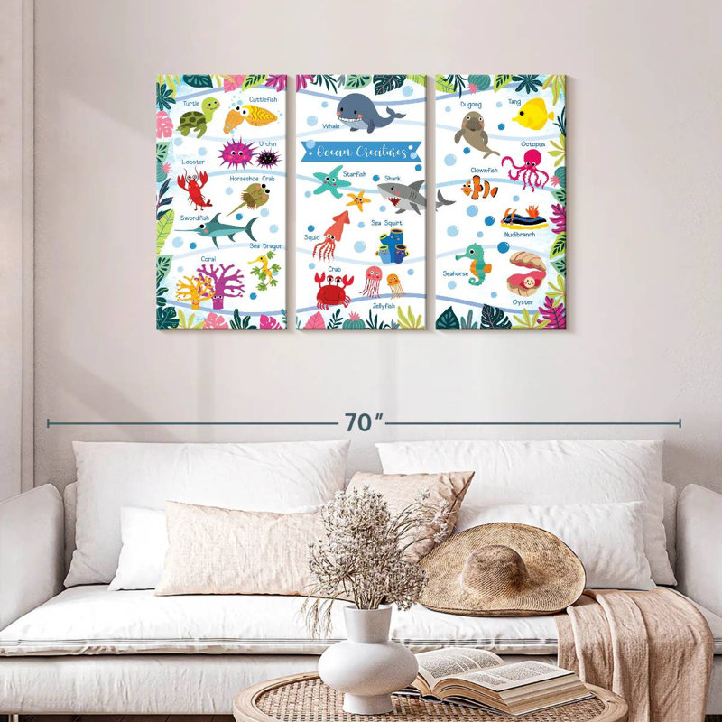 Ashelle Ocean Creatures Chart, 28" H x 45" W