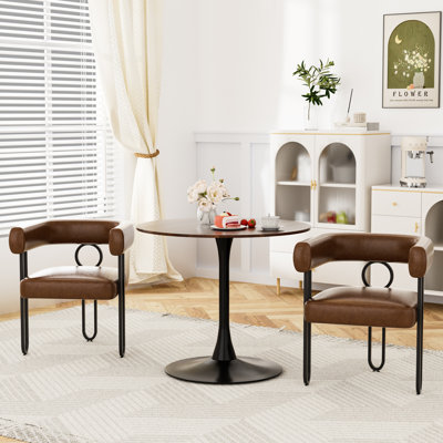 Round dining table Set and 2 Dining Chairs