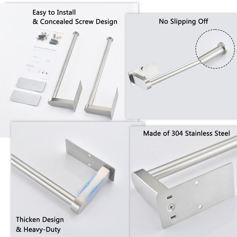 Stainless Steel Paper Towel Holder, Brushed Nickel