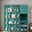 Lit escamotable simple avec bureau roulant, armoire de rangement et bibliothèque-21145018