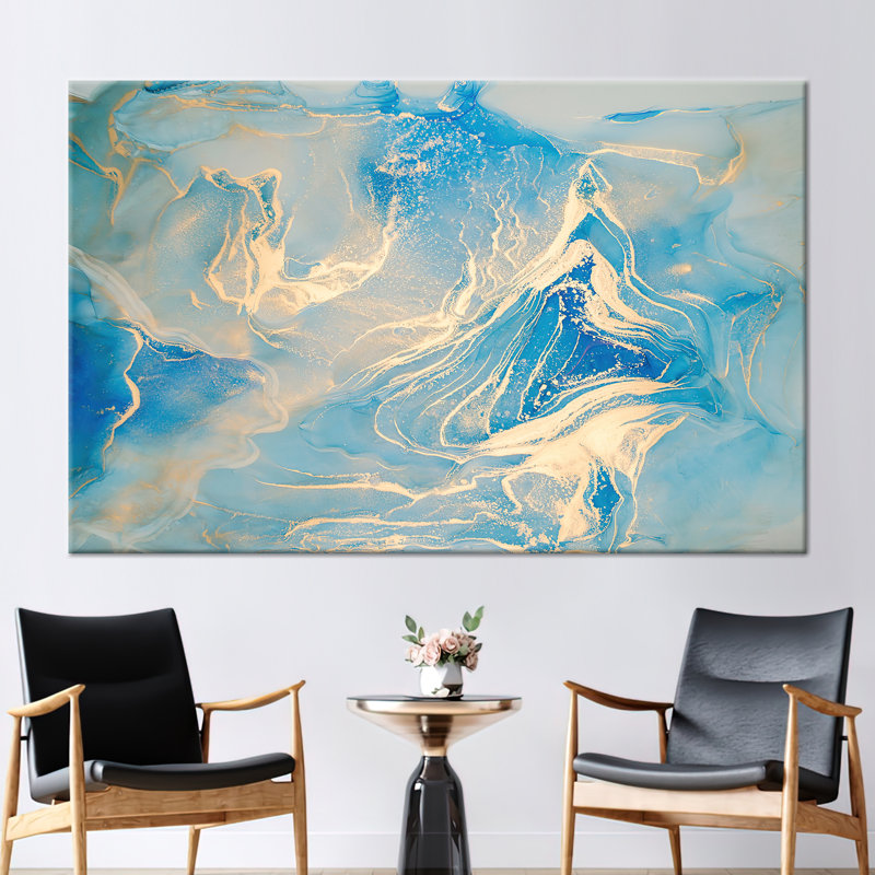 Marble Luxury Wall Art: Shimmering Canvas Print for Elegant Decor, 20 cm H x 30 cm W, Wrapped Canvas