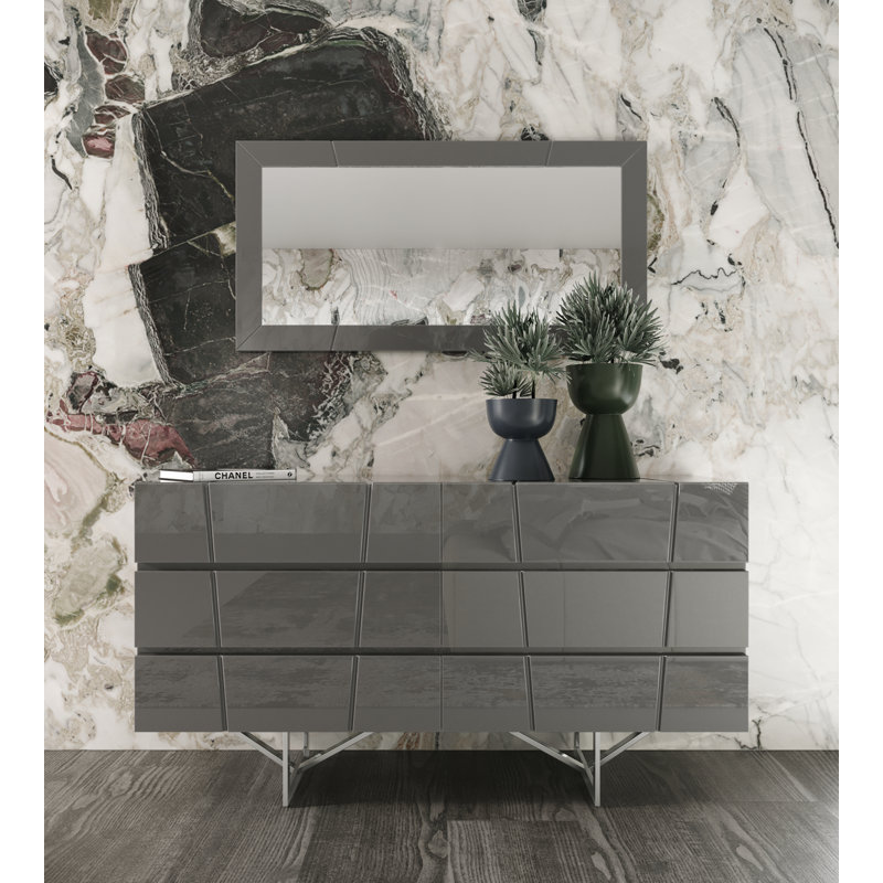 Clintock 59'' W 6 - Drawer Dresser, Grey
