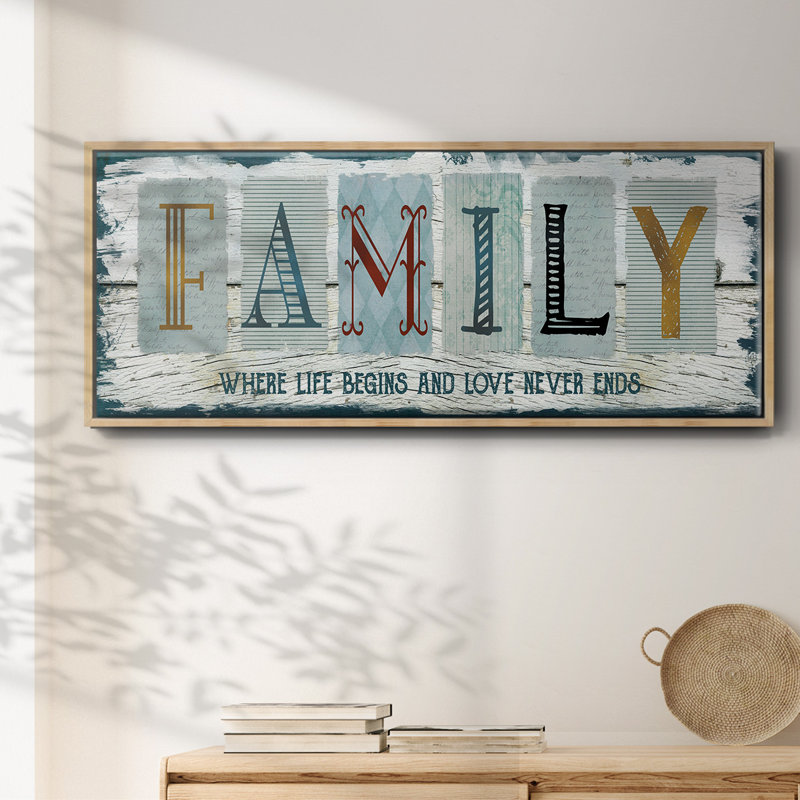 «Family Where Life», toile encadrée, H 20 po x l 50 po
