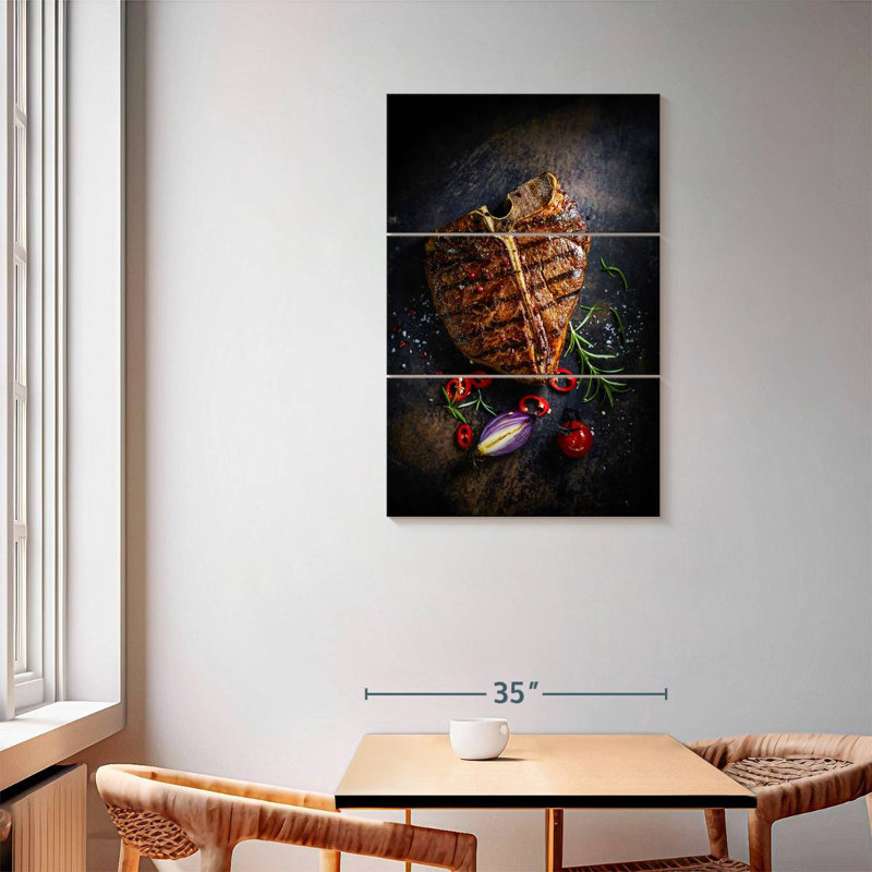 Grilled T-Bone Steak, 57" H x 36" W