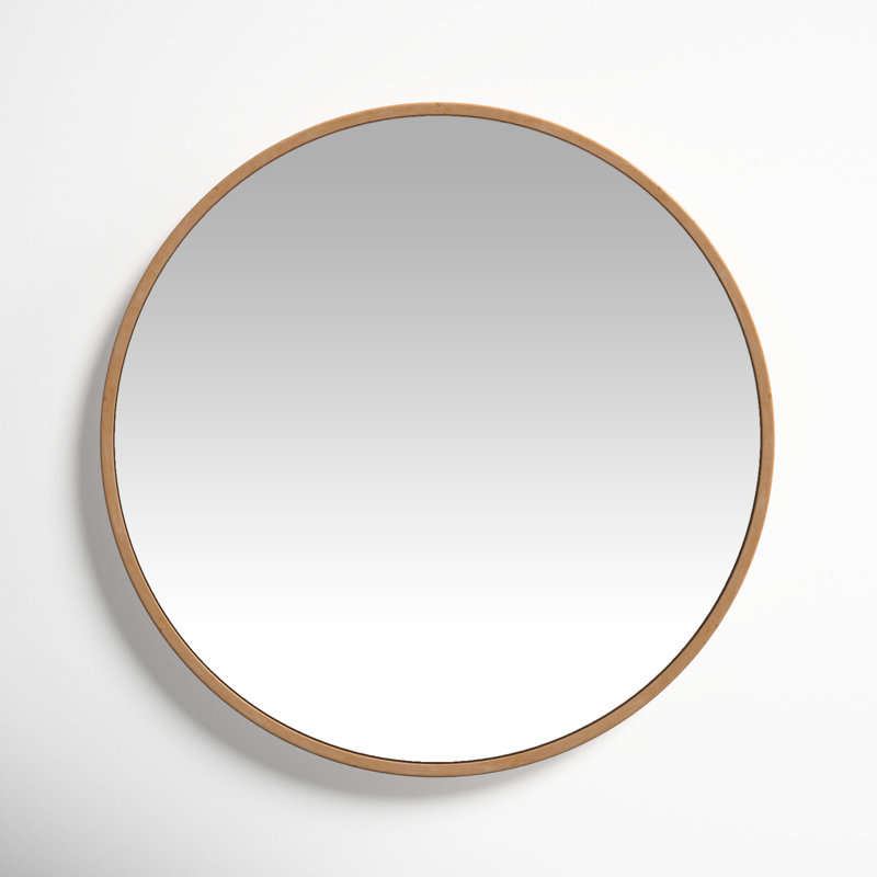Roberts Flat Mirror, 28" x 28", Brown Wood, Solid Wood