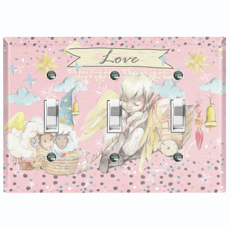 Plaque murale 3 lumières Angel Baby Love