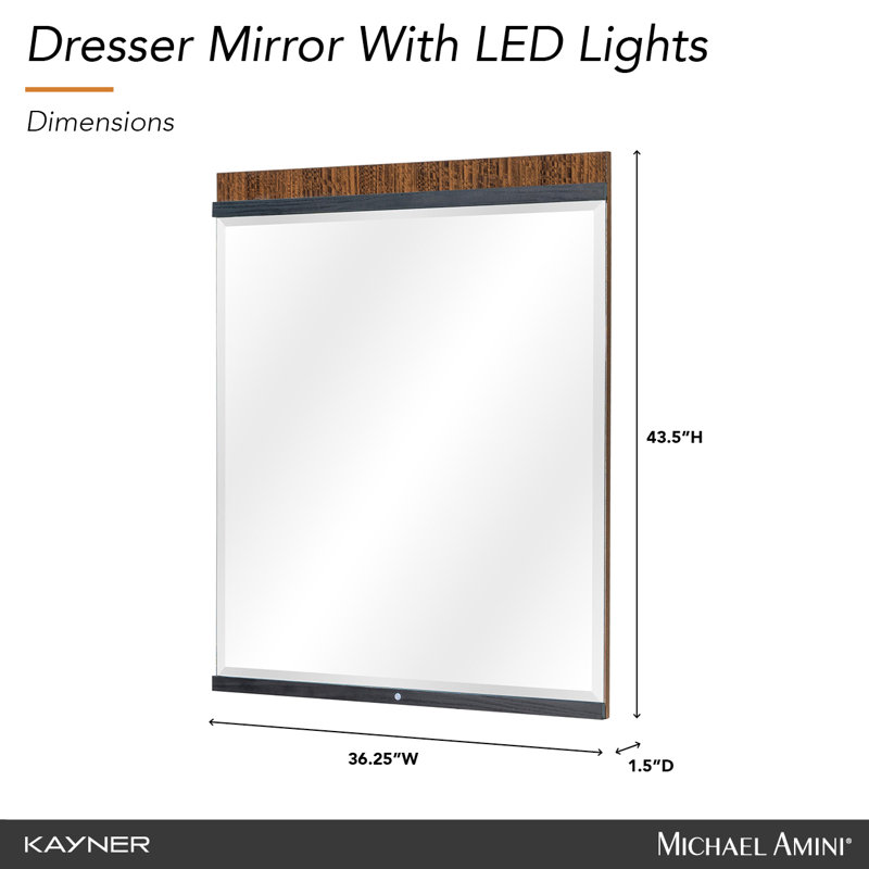 Kayner Dresser With Mirror - Charcoal
