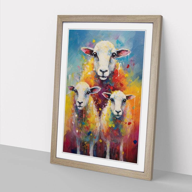 Sheep Impressionism No.2 - Framed Print, 46cm H x 34cm W x 2cm D