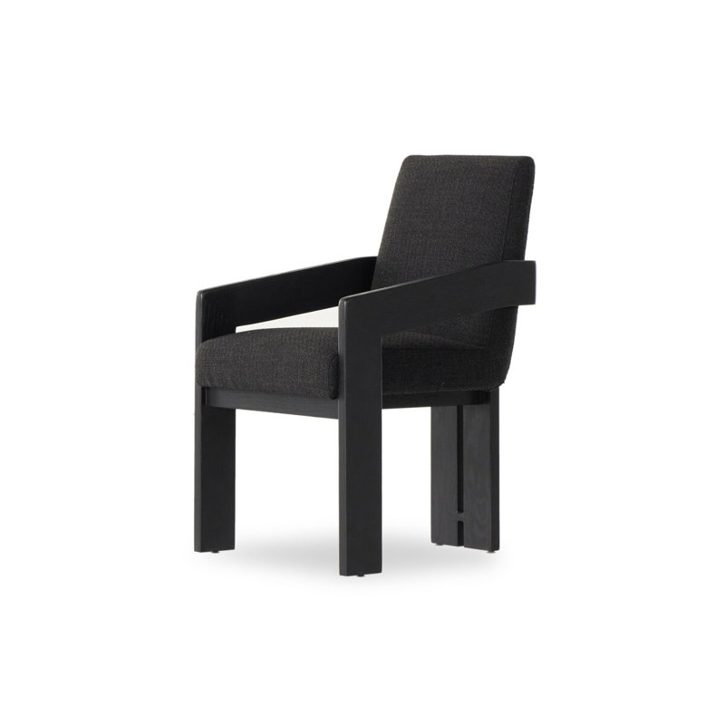 Roxy Dining Armchair, Gibson Black, Brushed Ebony Oak, Gibson Black