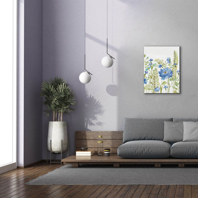 «Epic Graffiti« Botanical Blue VIII »par Silvia Vassileva, art mural sur toile, 26 po x 34 po