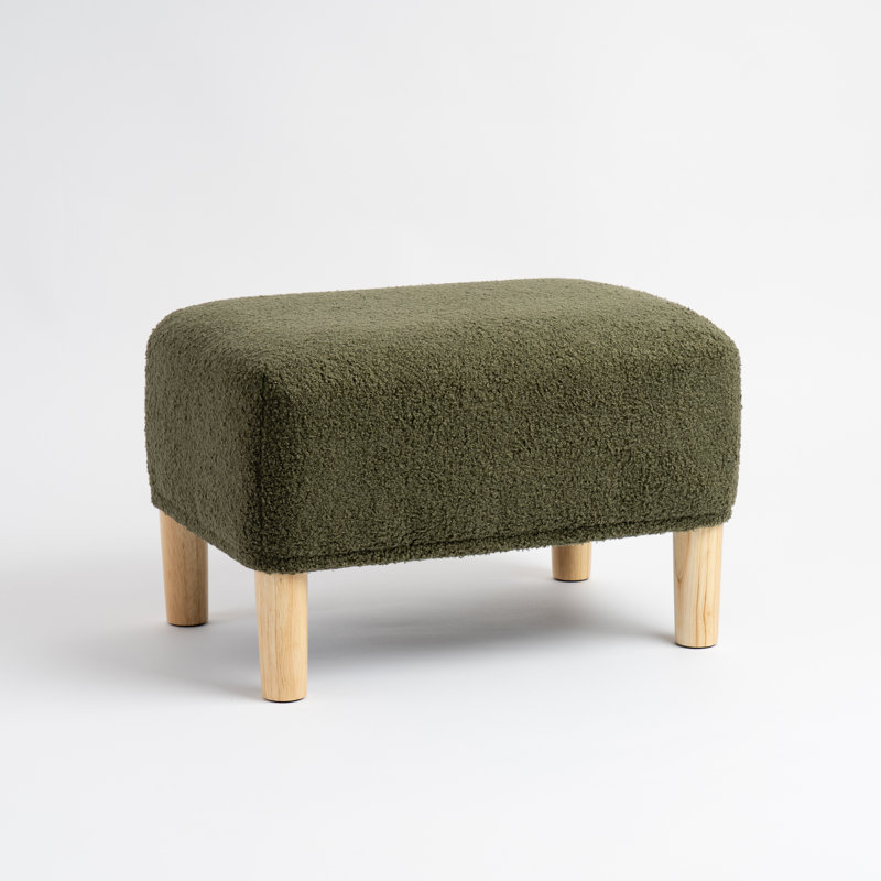 Boucle Foot Stool, Dark Green