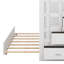 Lit superposé simple au-dessus de simple avec lit gigogne, lit superposé en bois massif avec 4 tiroirs de rangement, escalier et barrière de sécurité-880720708
