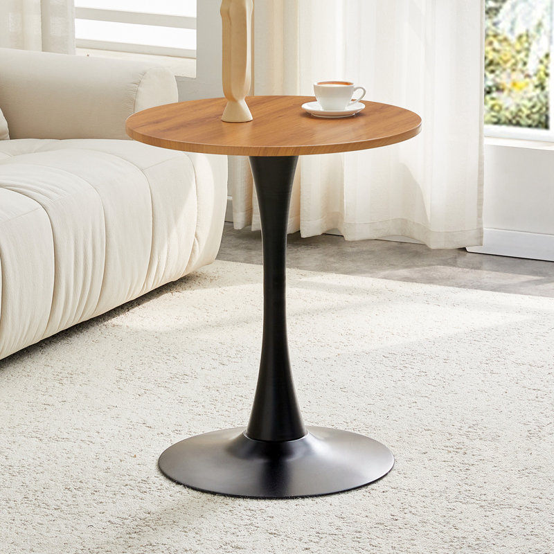 Ronde ronde avec base en métal robuste, Naturel