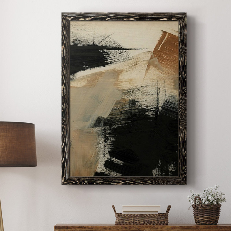 Baked Paintstrokes III - Reproduction de photo sur toile simple, H 37,5 po x l 27,5 po x P 1 po, Noir