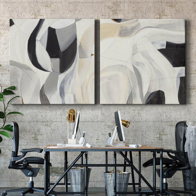 La recherche IV - ensemble de 2 impressions sur toile tendue, H 16 po x l 32 po x p 1 po