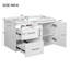 Meuble-lavabo mural 36 po, armoire de rangement flottante avec 2 tiroirs, lavabo simple en céramique 3 trous, armoire moderne avec tablette réglable