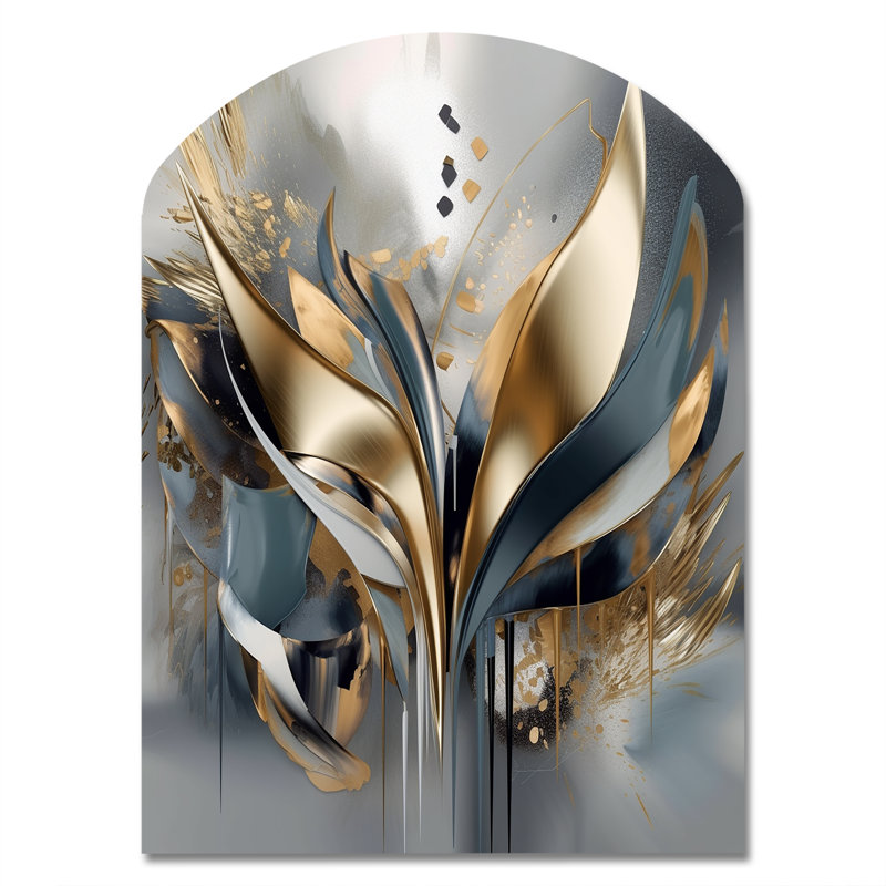 Diététique - décoration murale asymétrique en métal, impression d'arche moderne, H 34 po x l 25 po
