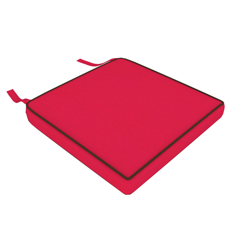 Coussin de chaise de salle à manger intérieur / extérieur Sunbrella®, Rouge / Brun