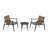 Modern Outdoor Chat Set: 2 PE Rattan Chairs +  Steel & Tempered Glass Side Table – Durable & Stylish