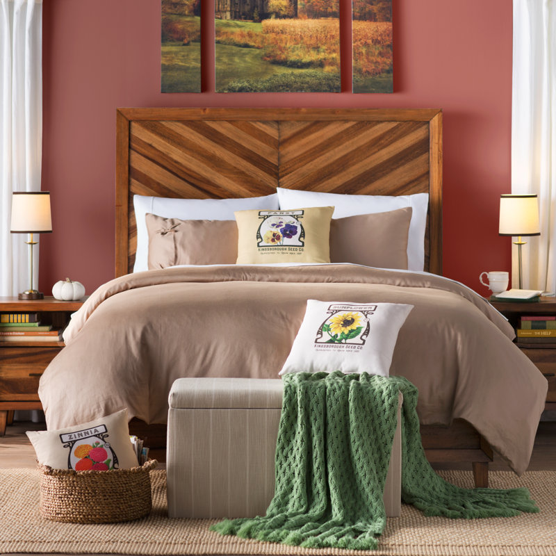 Botanical Blooms Floral Reversible Throw Pillow, Taupe, 20" H x 20" W