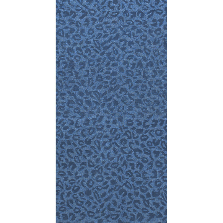 Leopardess Cobalt Blue Hand-Tufted Responsible Wool Rug