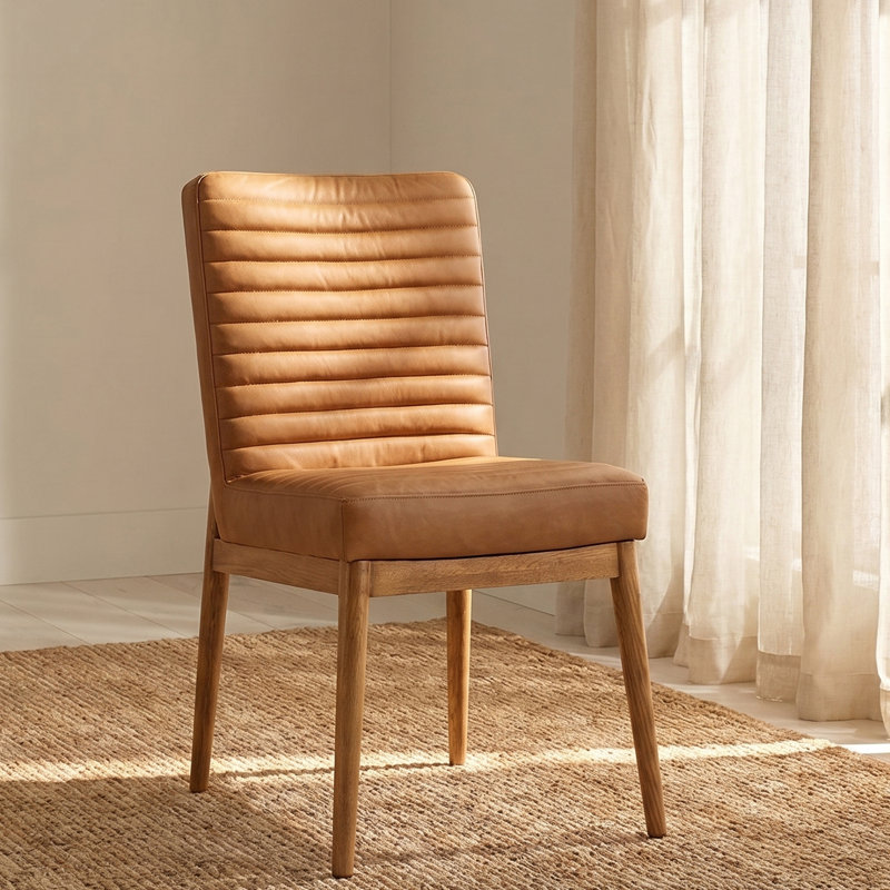 Chaise en cuir Nivo, Waxed Tan