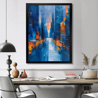 Blue Perspective Skyscrapers Symphony II - Skyscrapers Wall Art