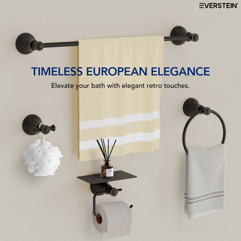 4-Piece Bathroom Hardware Set, Matte Black