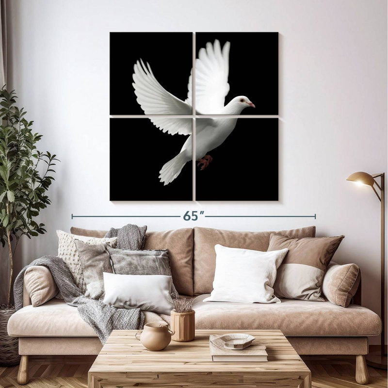 Brampt White Dove, 45" H x 45" W