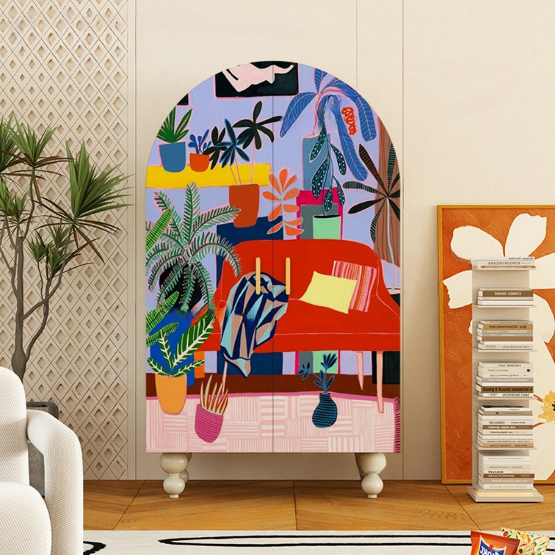 American Retro Painted Wardrobe, Ivory White