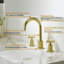 Luxury Modern Widespread Bathroom Faucet - 2-Handle 3-Hole Design With Brushed Gold Finish