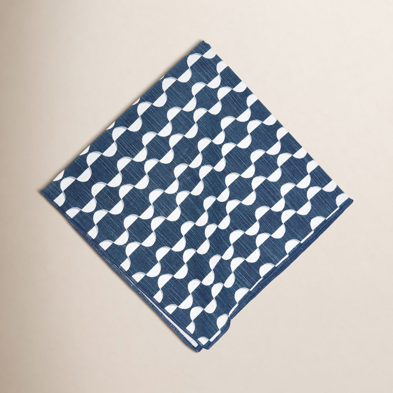 Ensemble de serviettes de table en coton 4 pièces Shari, Bleu marine