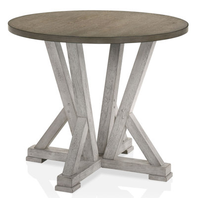 Araujo Round with Solid Wood Base Dining Table