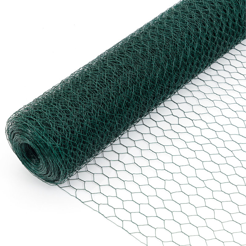 Fil de poulet galvanisé de 60 m, utilisation dans le jardin extérieur, foncé, rouille, maille de 1,57 po x 1 po, clôture durable, filet de volaille rouille, matériau solide