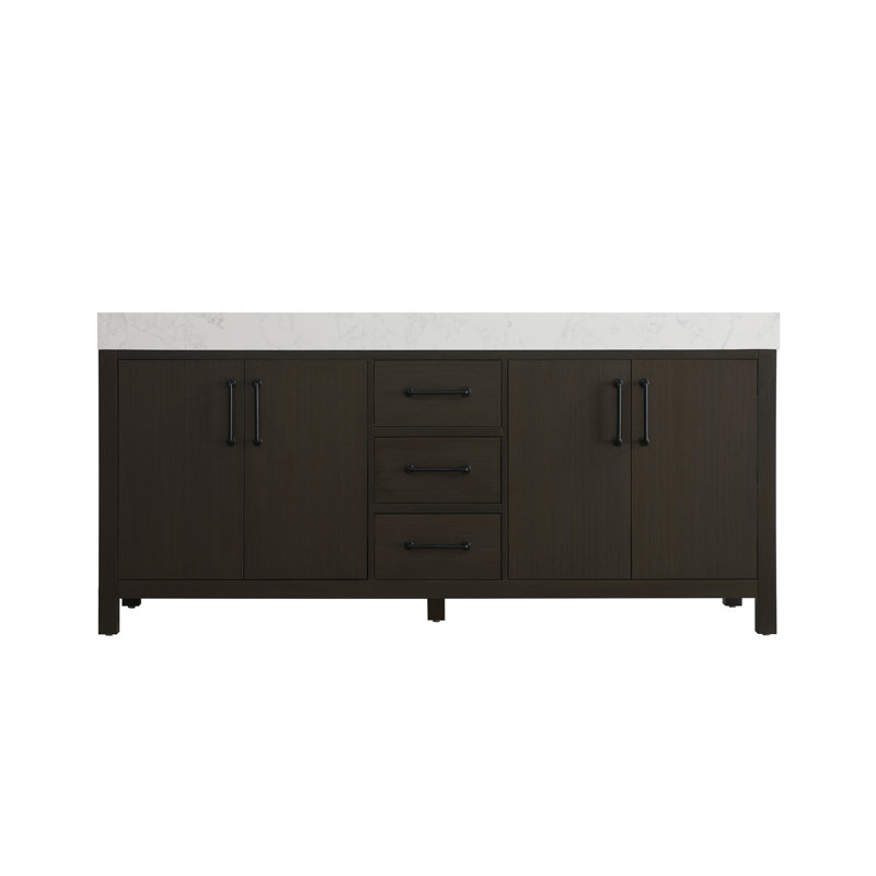 Meuble-lavabo double 72 po_Traditional_VF60672, Brun moka