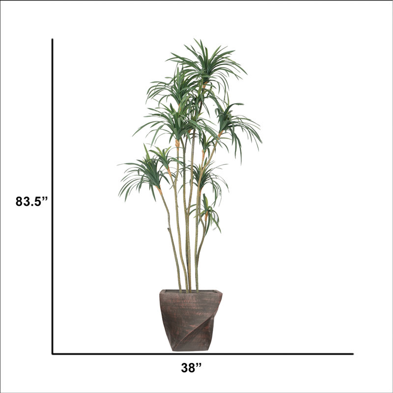 83.5 " H Faux Dracaena Tree in Resin Pot