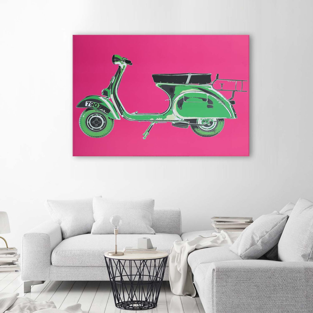 Leinwandbild Vespa Scooter Pink