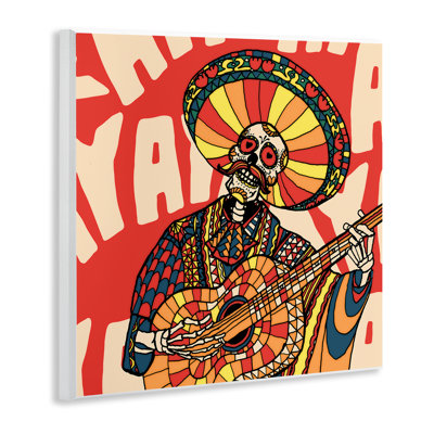 Jour de la mort, plaque murale squelette de guitare, design par Ali Gulec