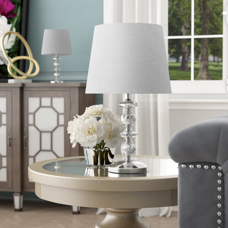 Daneysha Crystal Table Lamp, White