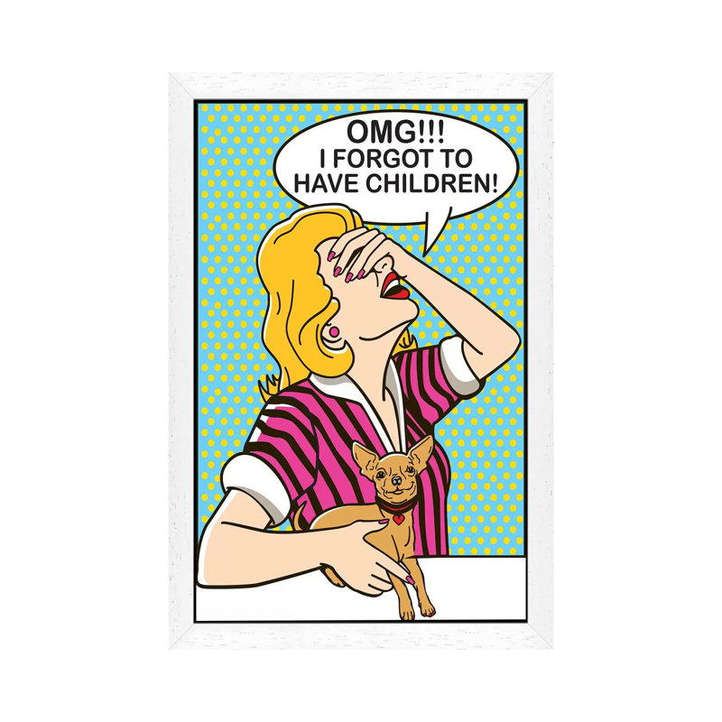 Omg!!! - Print on Canvas, 152.5 cm H x 101.5 cm W, White Framed