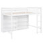 Lit mezzanine double blanc avec 8 espaces de rangement et - Ajoutez du charme aux tablettes ouvertes de votre chambre à coucher, ce qui rend les chambres plus attrayantes-296328028
