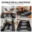 Tapis à poils longs à motif géométrique quadrillé - gris foncé anthracite - velours moyen, doux et durable-703317414